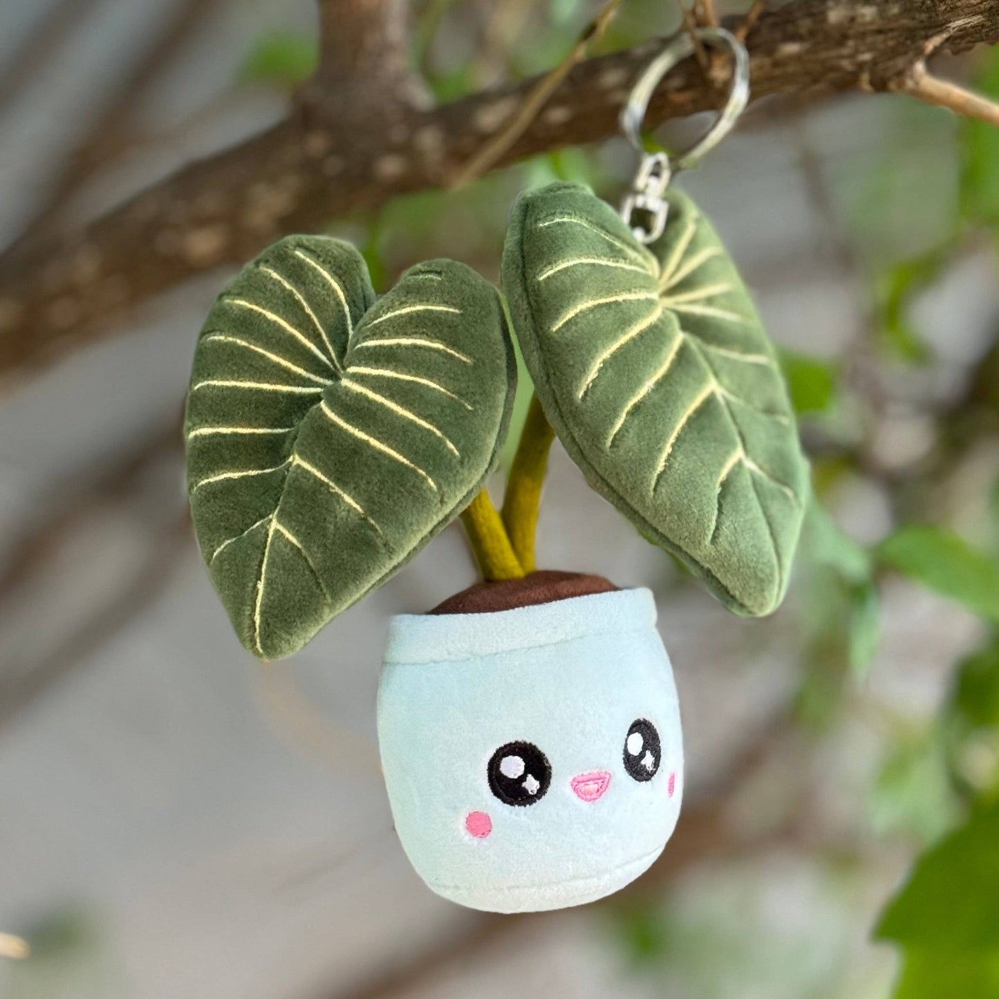 Philodendron Gloriosum Plush Keychain | 5″ Rare Houseplant Bag Charm