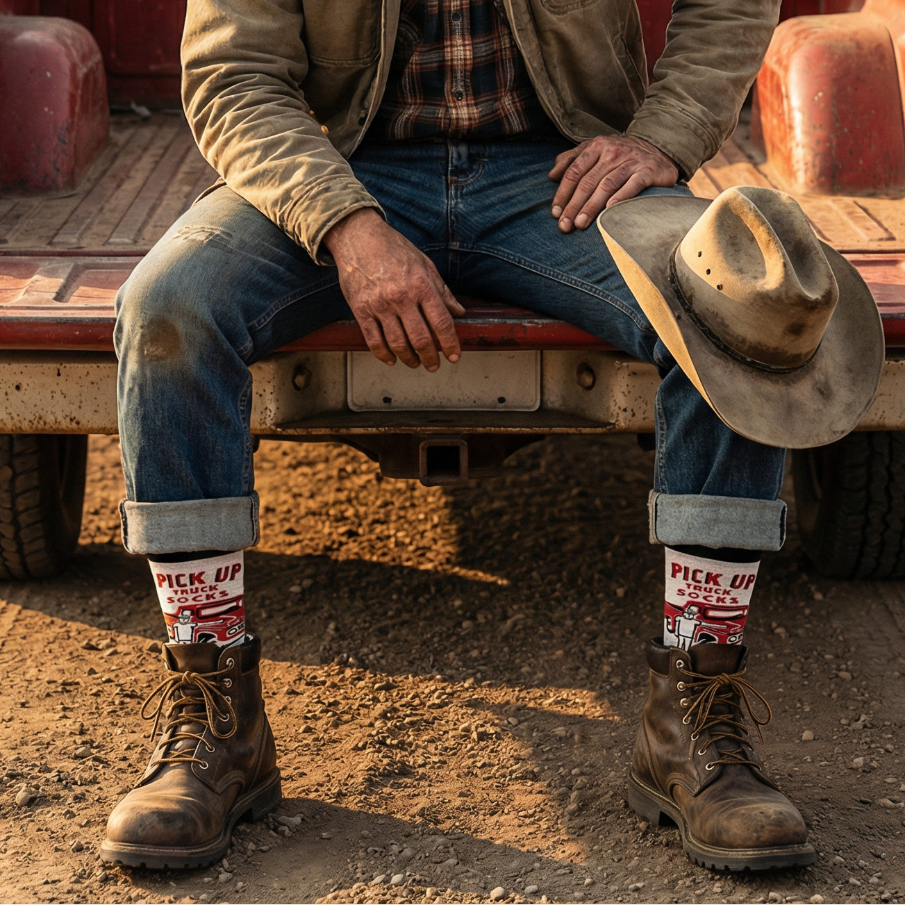 Pick Up Truck 'Til Death Do Us Part Funny Men's Crew Socks | BlueQ at GetBullish