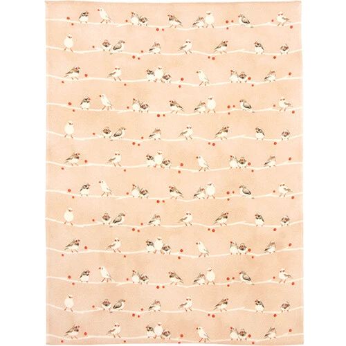 Pink Birds Tenugui Hankie Handkerchief | Japanese Hand Cloth | 13.38" x 16.92"