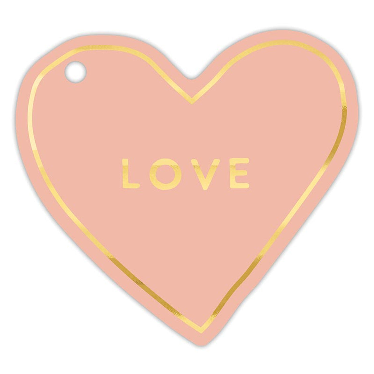 Pink Christmas Die-Cut Heart Gift Tag Book | 24 Gold Foil Blush Holiday Tags with Twine-Santa Barbara Design Studio-The Bullish Store