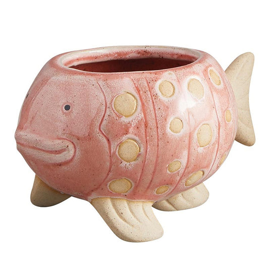 Pink Fish Mini Planter Pot | Tropical Shaped Fish Pot | 5" x 3"