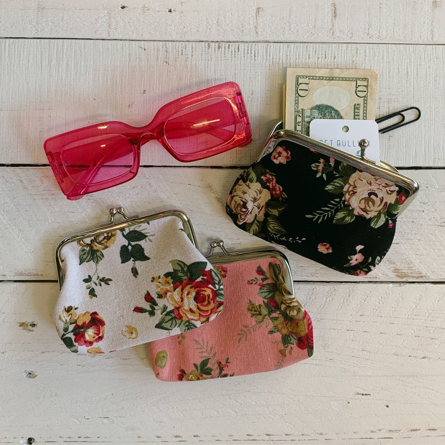 Pink Floral Coin Purse | Tiny Trinkets Storage