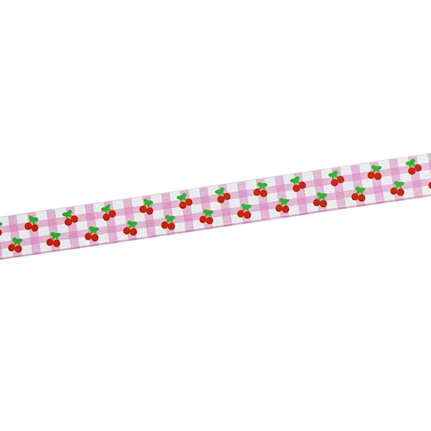 Pink Gingham Cherries Washi Tape | Aesthetic Dopamine Y2K Decorative Masking Tape