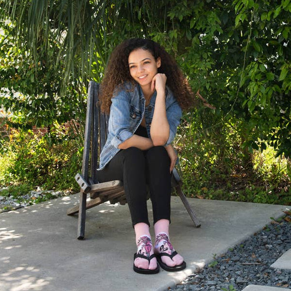 Pink Ninja Tabi Split Toe Socks | Japanese Shinobi Flip Flop Crew Socks