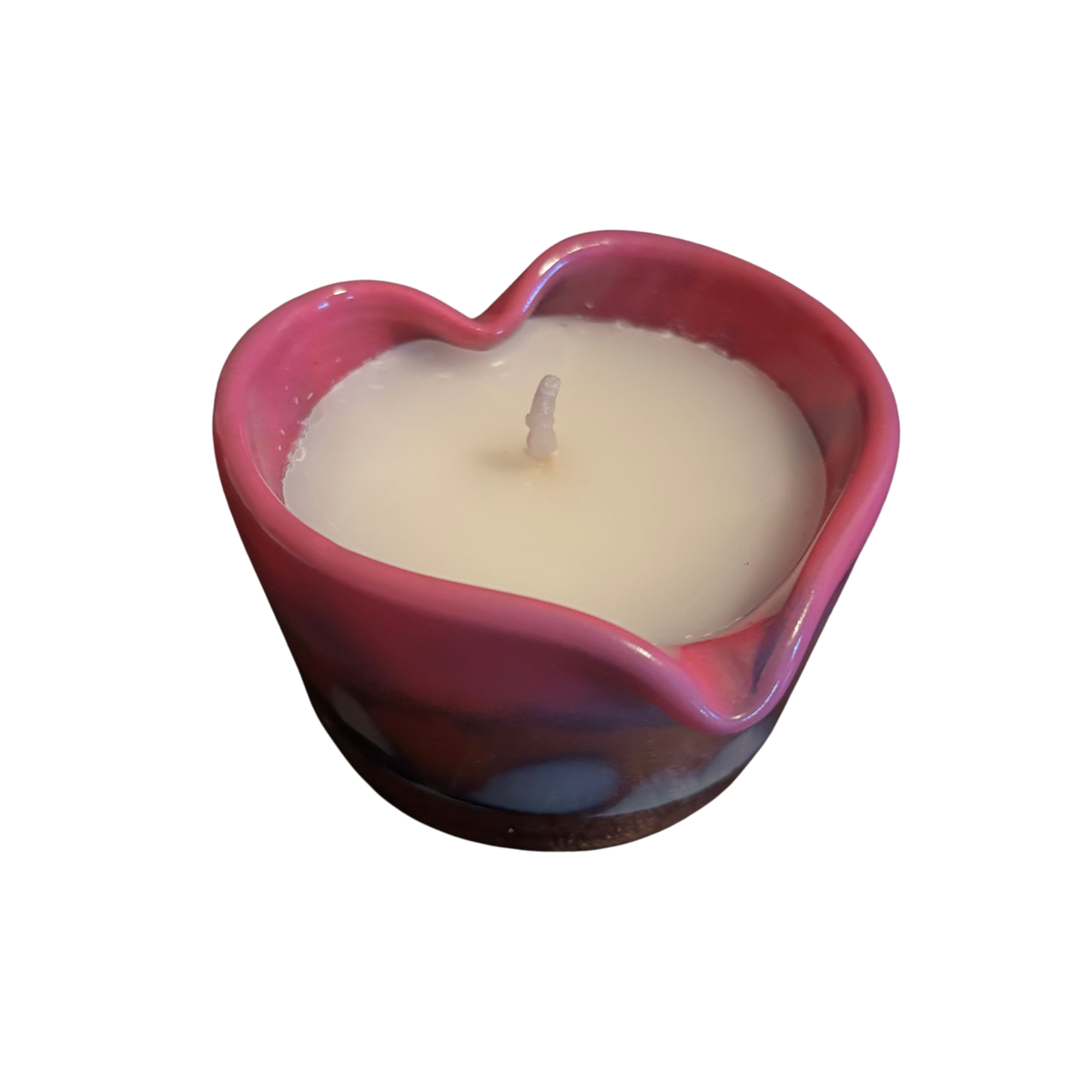 Pink Ombre Heart Candle Small | Amber Spruce Scented Glass Candle-47th & Main-The Bullish Store