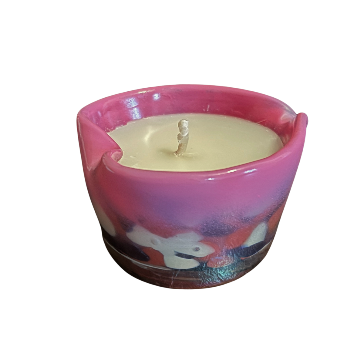 Pink Ombre Heart Candle Small | Amber Spruce Scented Glass Candle-47th & Main-The Bullish Store