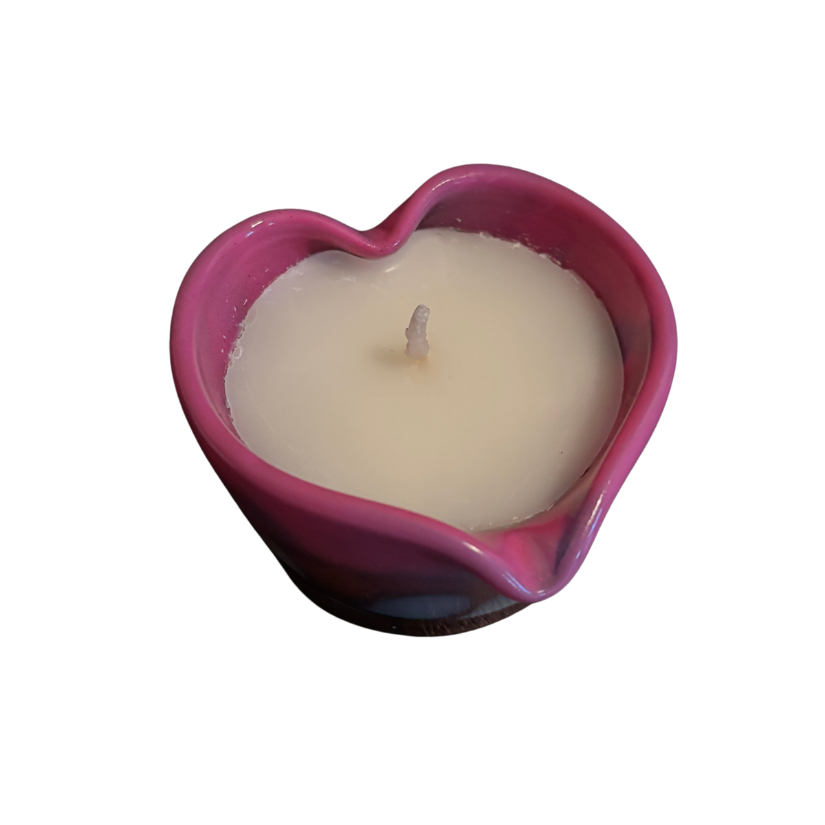 Pink Ombre Heart Candle Small | Amber Spruce Scented Glass Candle-47th & Main-The Bullish Store