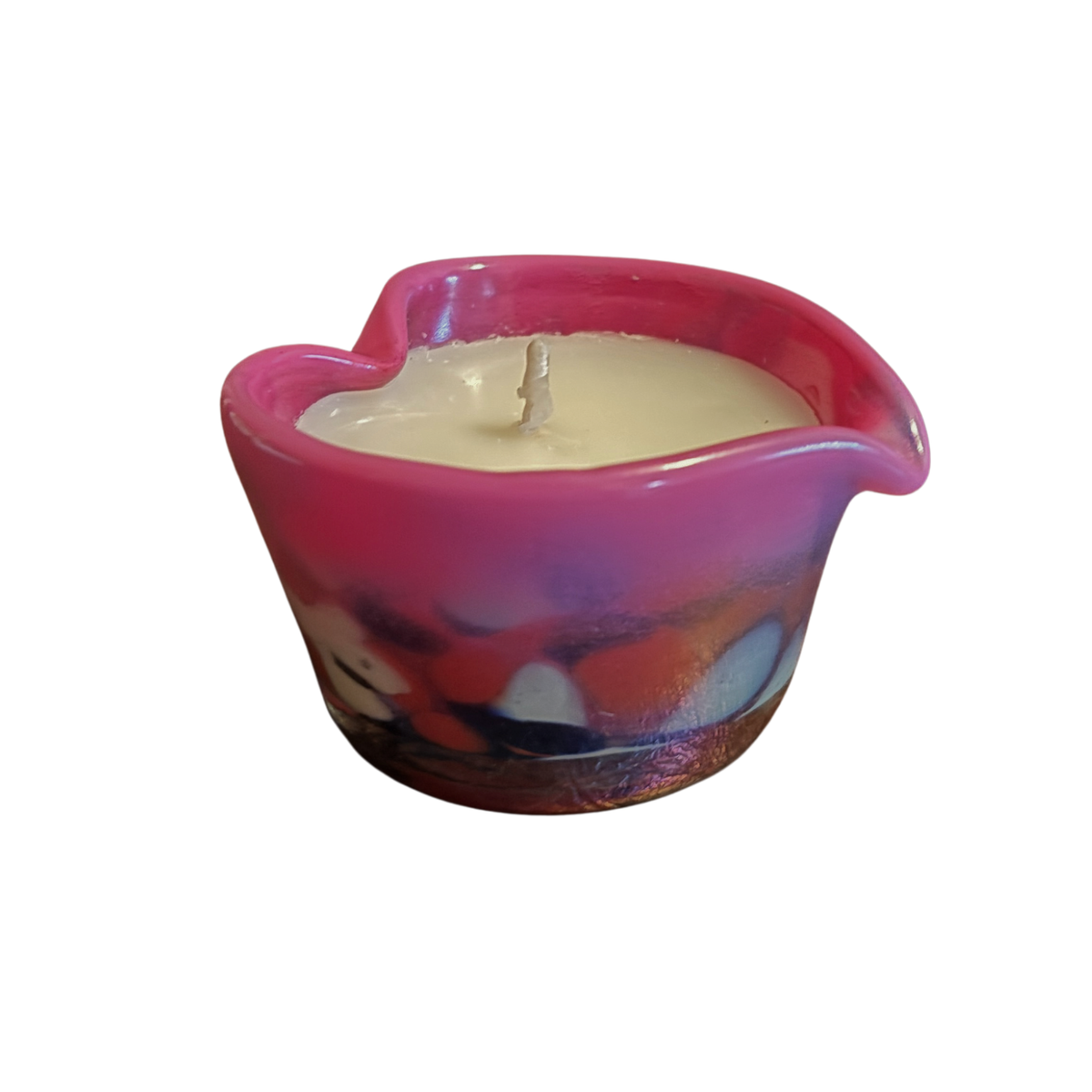 Pink Ombre Heart Candle Small | Amber Spruce Scented Glass Candle-47th & Main-The Bullish Store