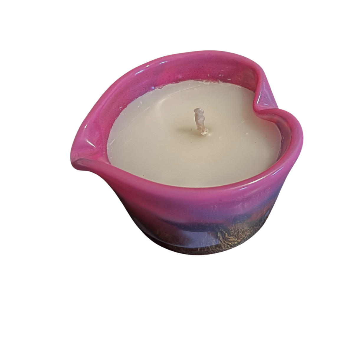 Pink Ombre Heart Candle Small | Amber Spruce Scented Glass Candle-47th & Main-The Bullish Store