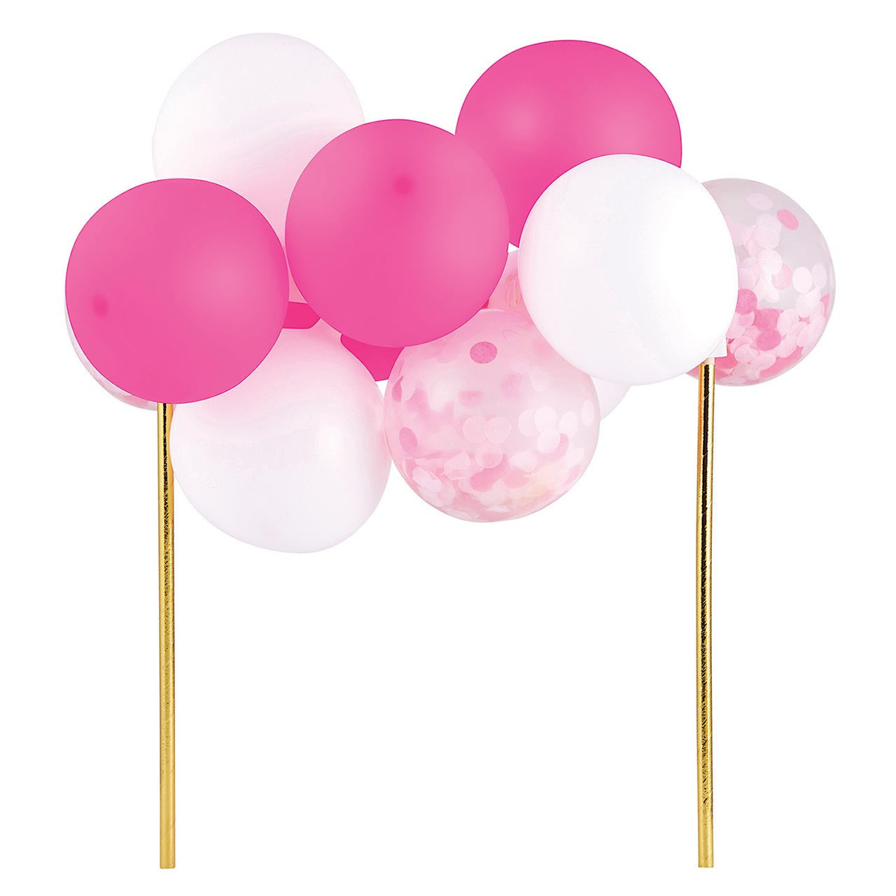 Pink White Balloon Cake Topper | Mini Confetti Balloon Garland