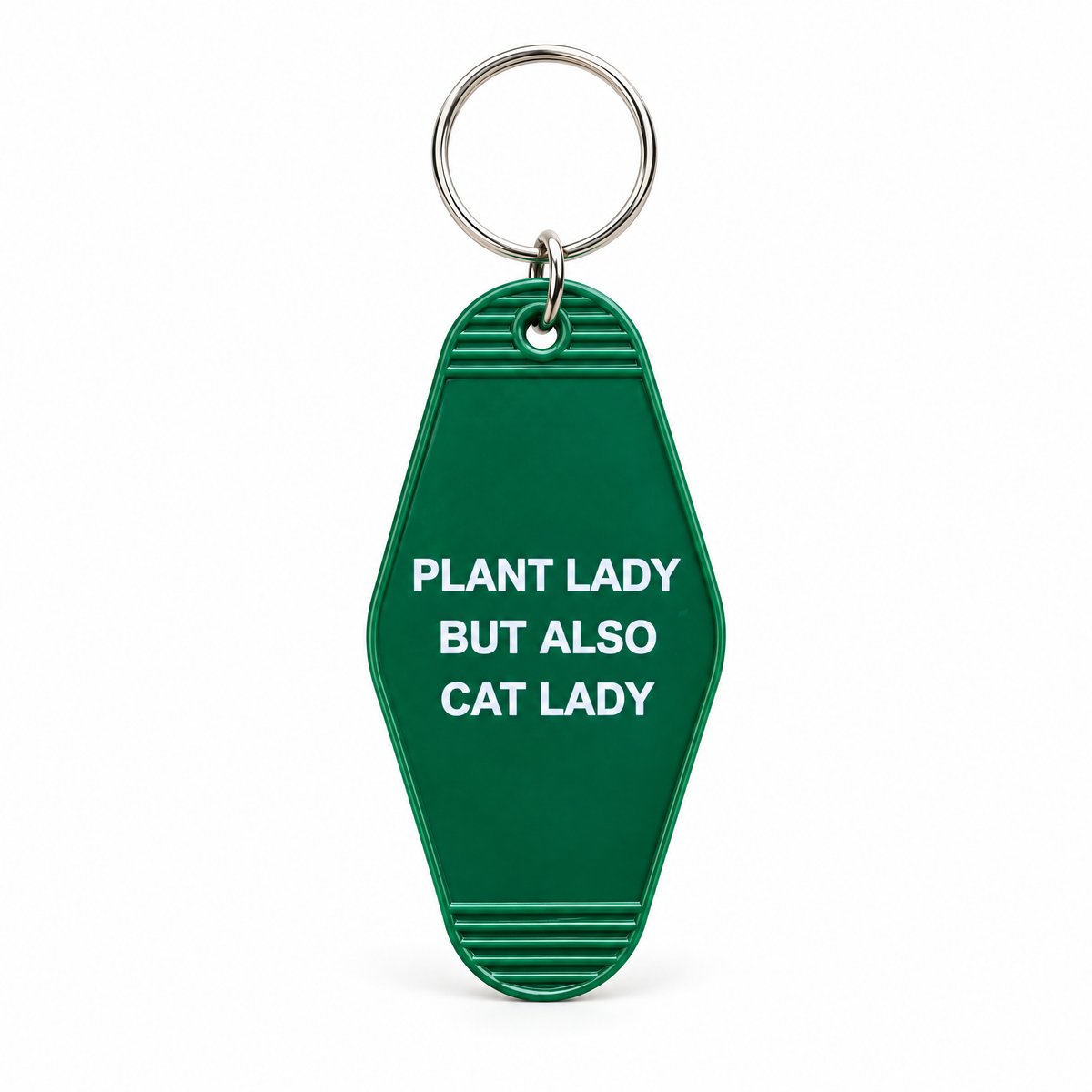 Plant Lady But Also Cat Lady Motel Style Keychain | Green-GetBullish-The Bullish Store