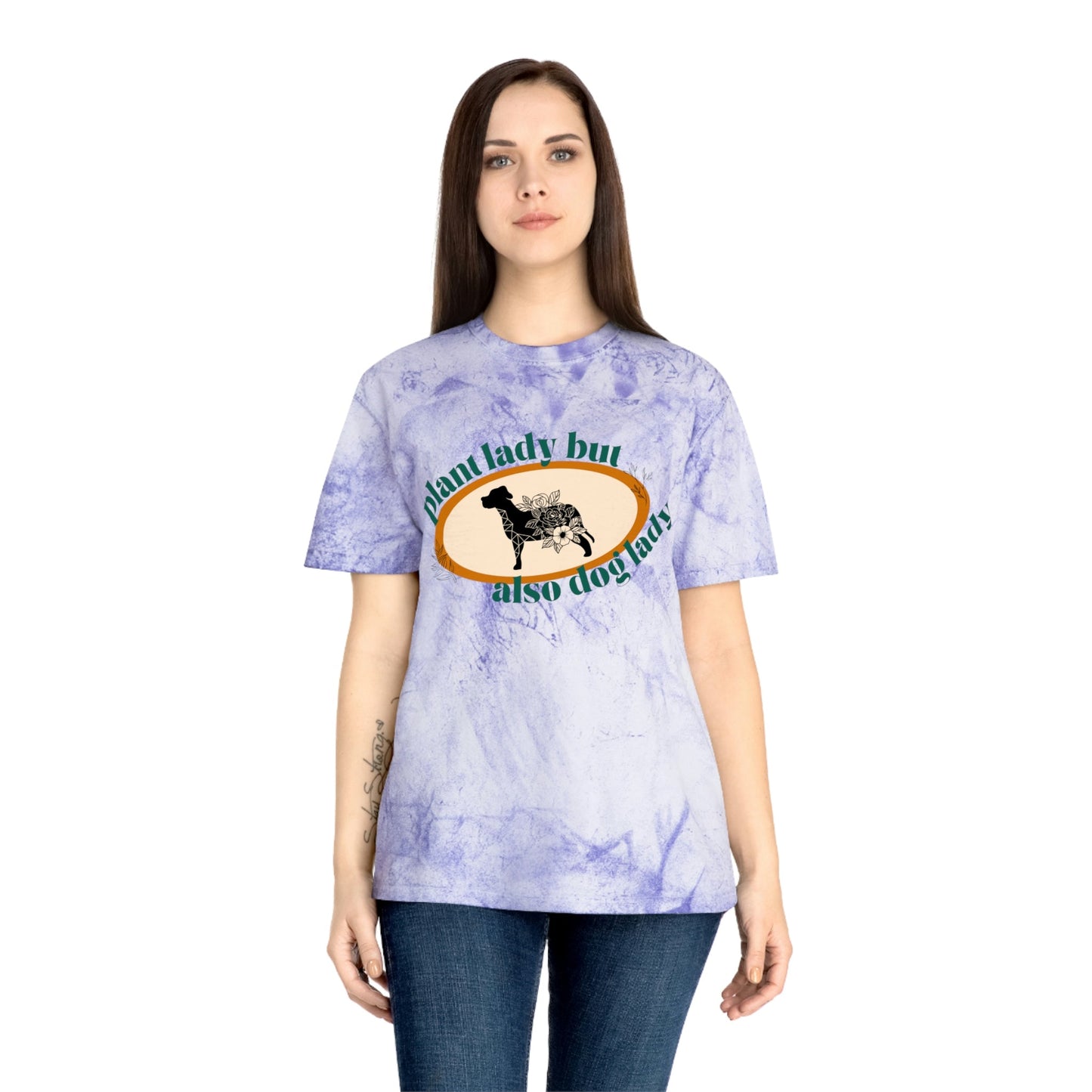 Plant Lady But Also Dog Lady Color Blast T-Shirt