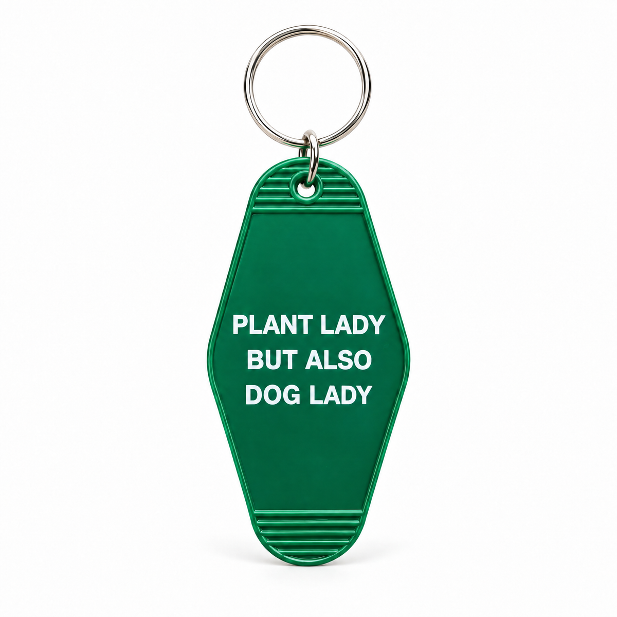 Plant Lady But Also Dog Lady Motel Style Keychain | Green-GetBullish-The Bullish Store