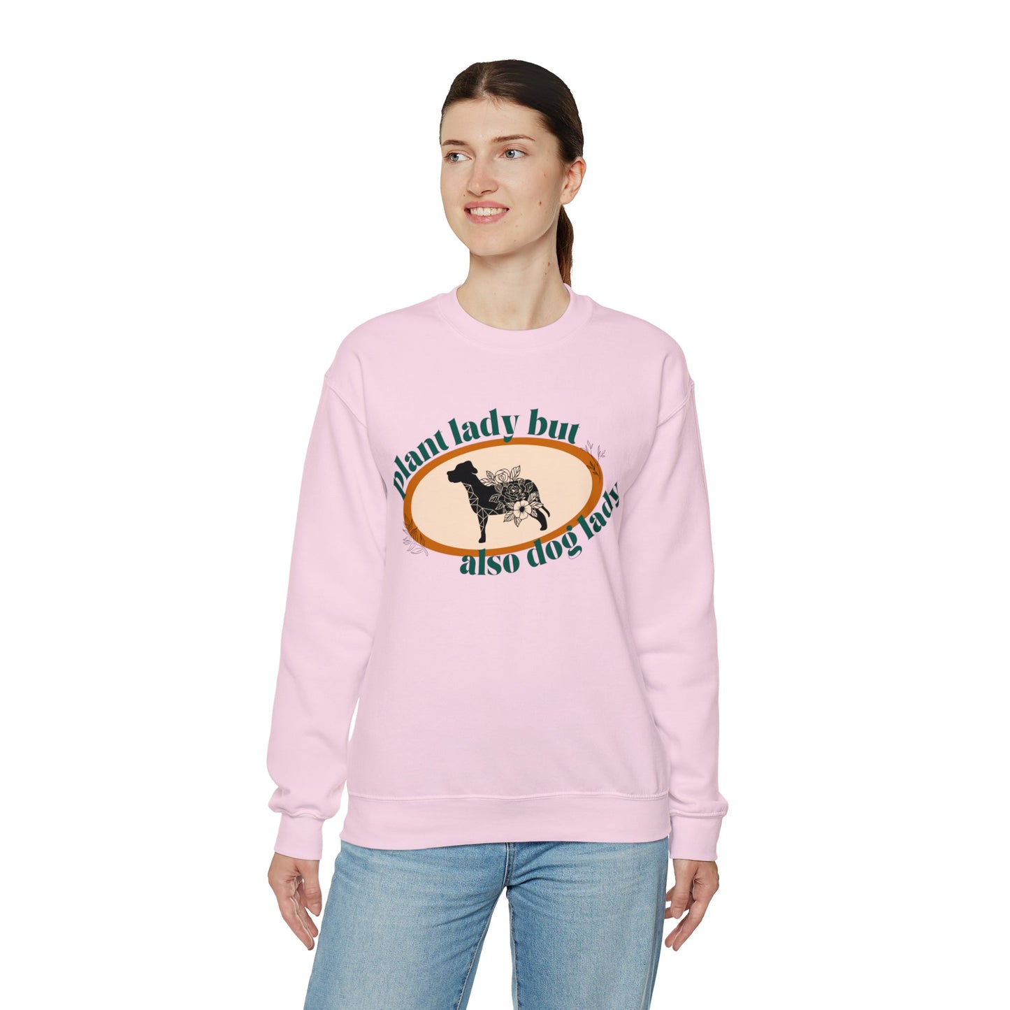 Plant Lady But Also Dog Lady Unisex Heavy Blend™ Crewneck Sweatshirt
