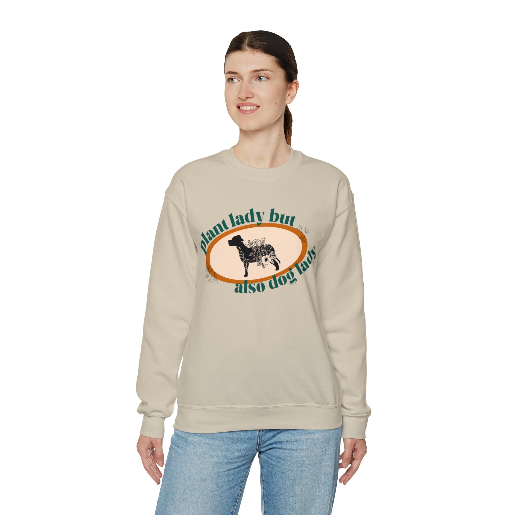 Plant Lady But Also Dog Lady Unisex Heavy Blend™ Crewneck Sweatshirt