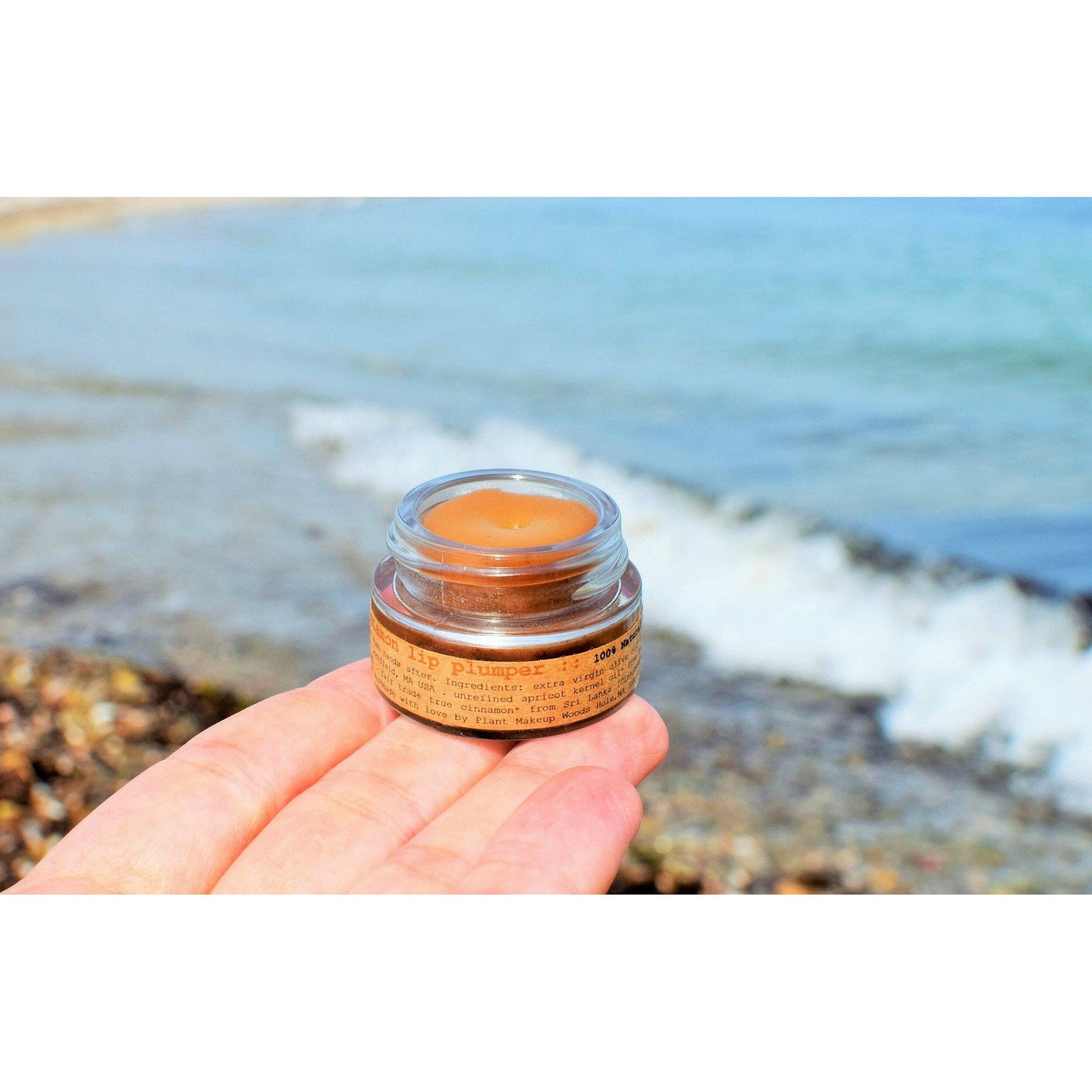 Plant Makeup Cinnamon Lip Plumper | Handmade in Glass Jar | Lip Enhancer in Light Brown Tint