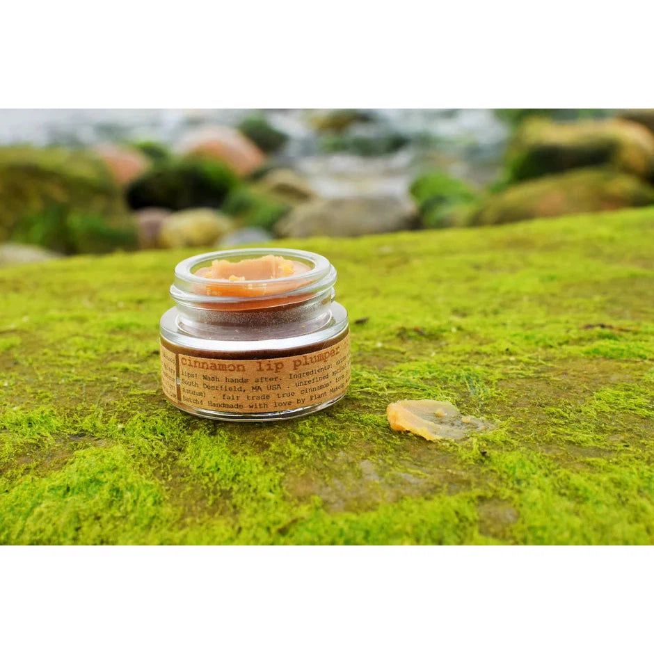 Plant Makeup Cinnamon Lip Plumper | Handmade in Glass Jar | Lip Enhancer in Light Brown Tint