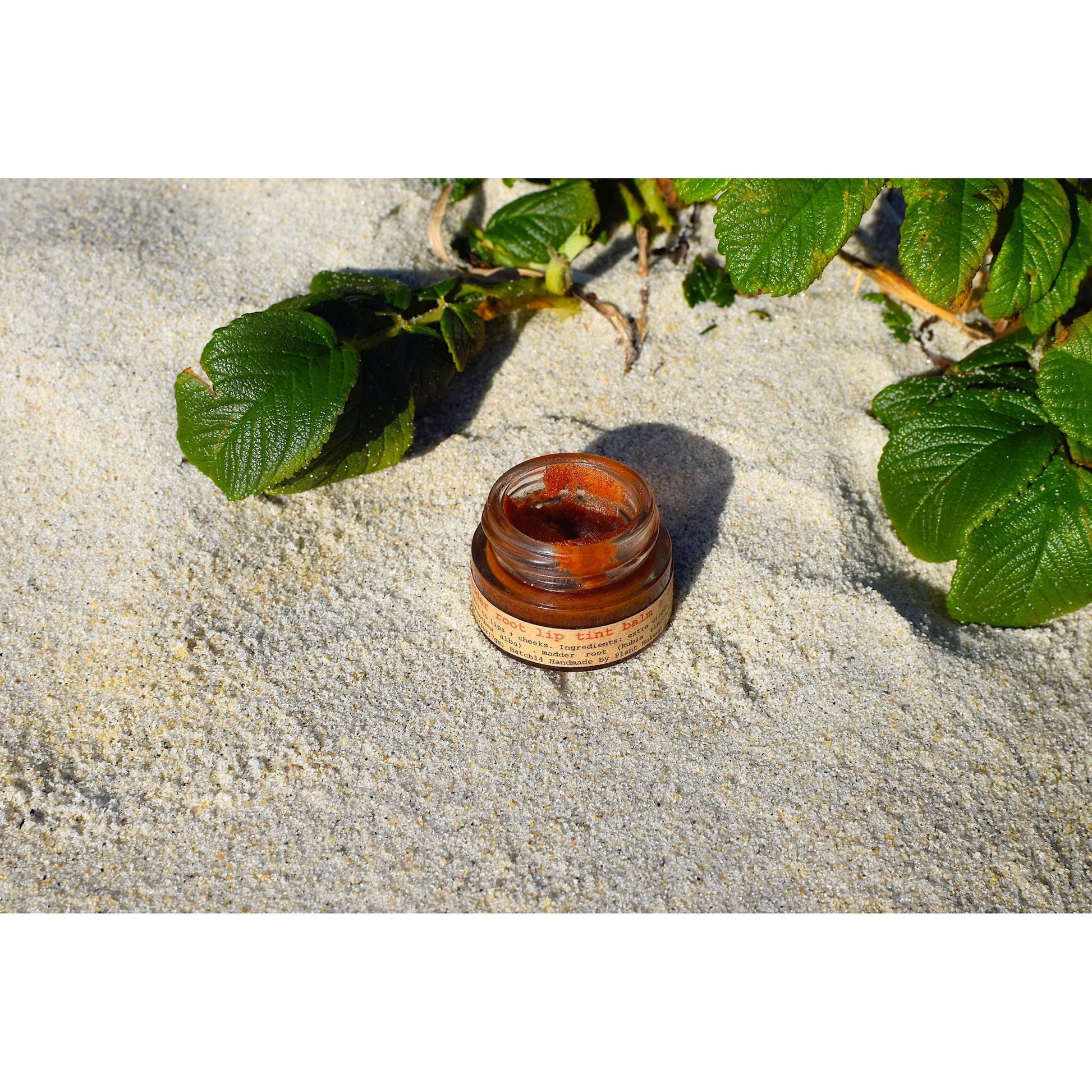 Plant Makeup Madder Root Lip Tint | Handmade in Glass Jar | Earthy Orange-red Lip Gloss