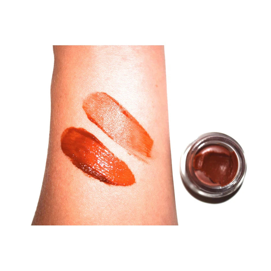 Plant Makeup Madder Root Lip Tint | Handmade in Glass Jar | Earthy Orange-red Lip Gloss