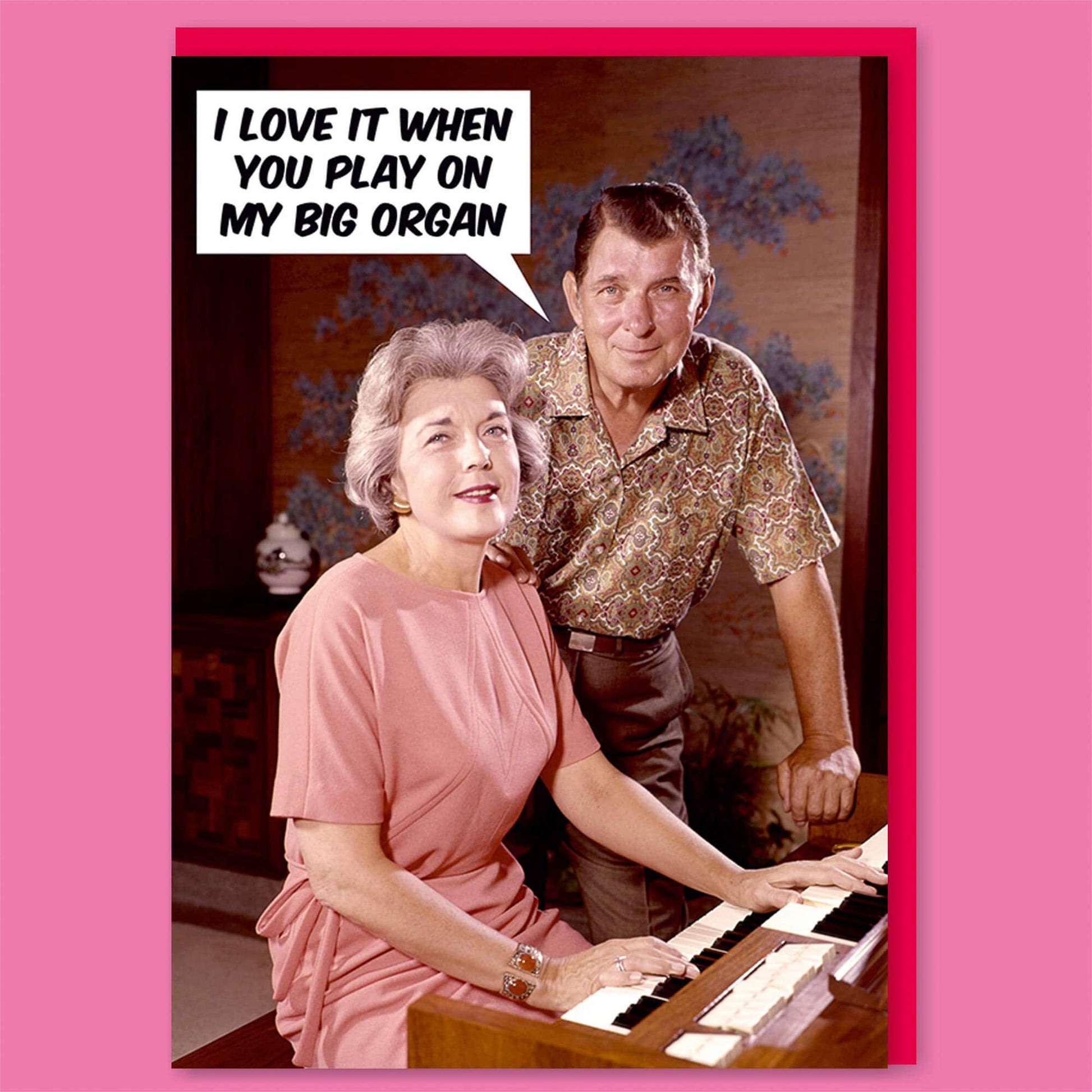 Play On My Big Organ Valentines Greeting Card | 7″ x 5″