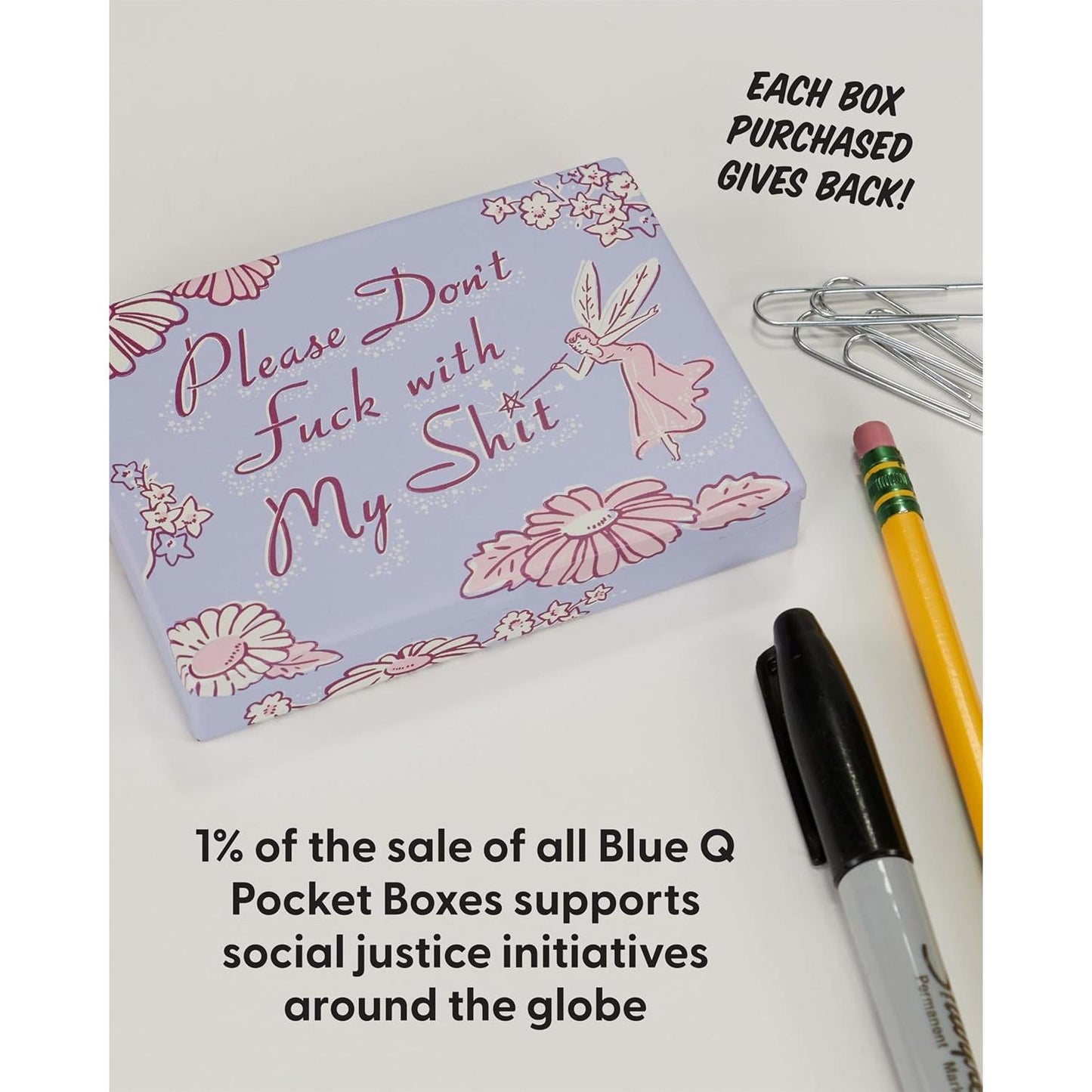 Please Don't Fuck With My Shit Pocket Box | Small Tin Case | 4.25" X 0.75" | BlueQ at GetBullish