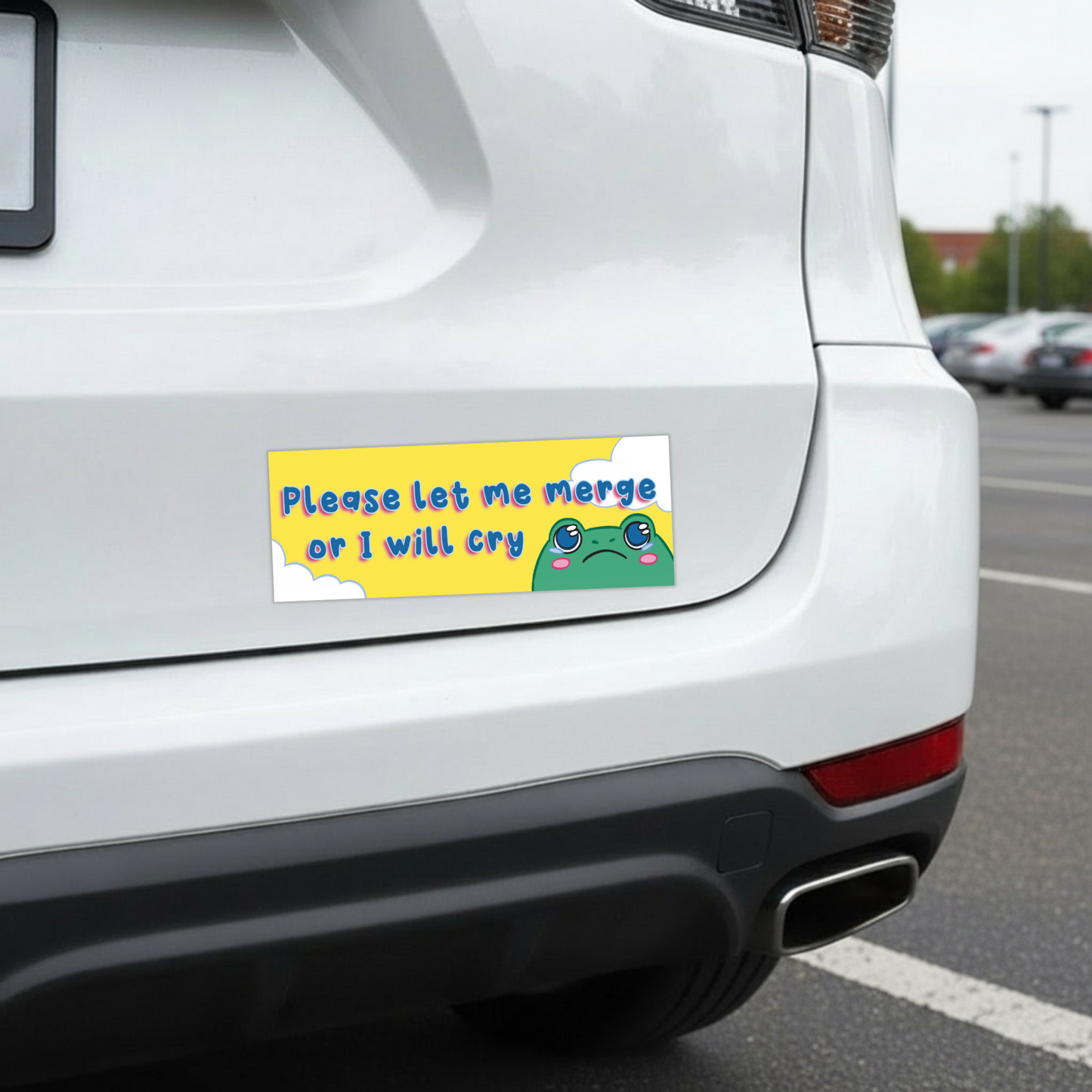 Please Let Me Merge Or I Will Cry Car Magnet | Funny Bumper Magnet-Sleazy Greetings-The Bullish Store