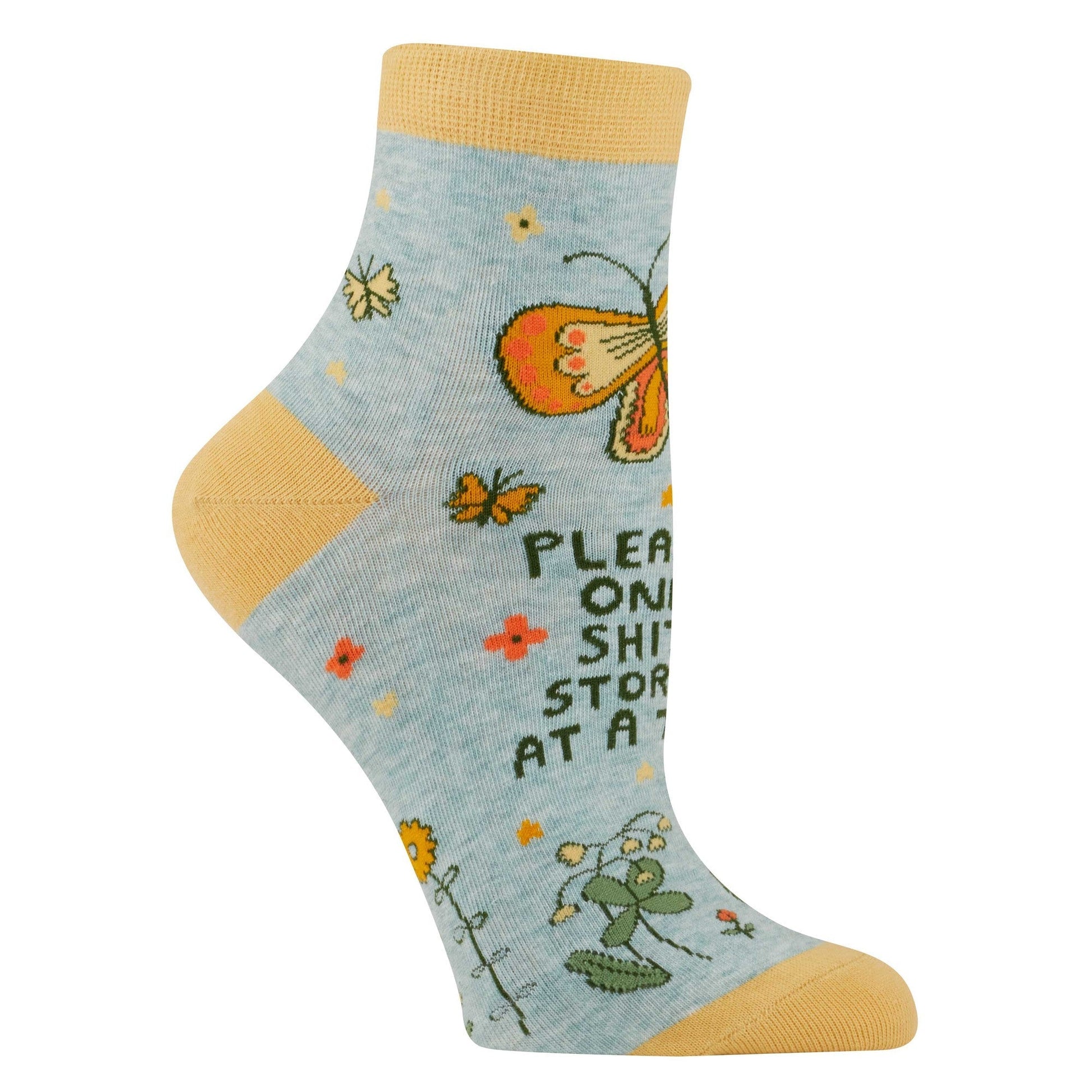 Please One Shitstorm At A Time Women's Ankle Socks | BlueQ at GetBullish