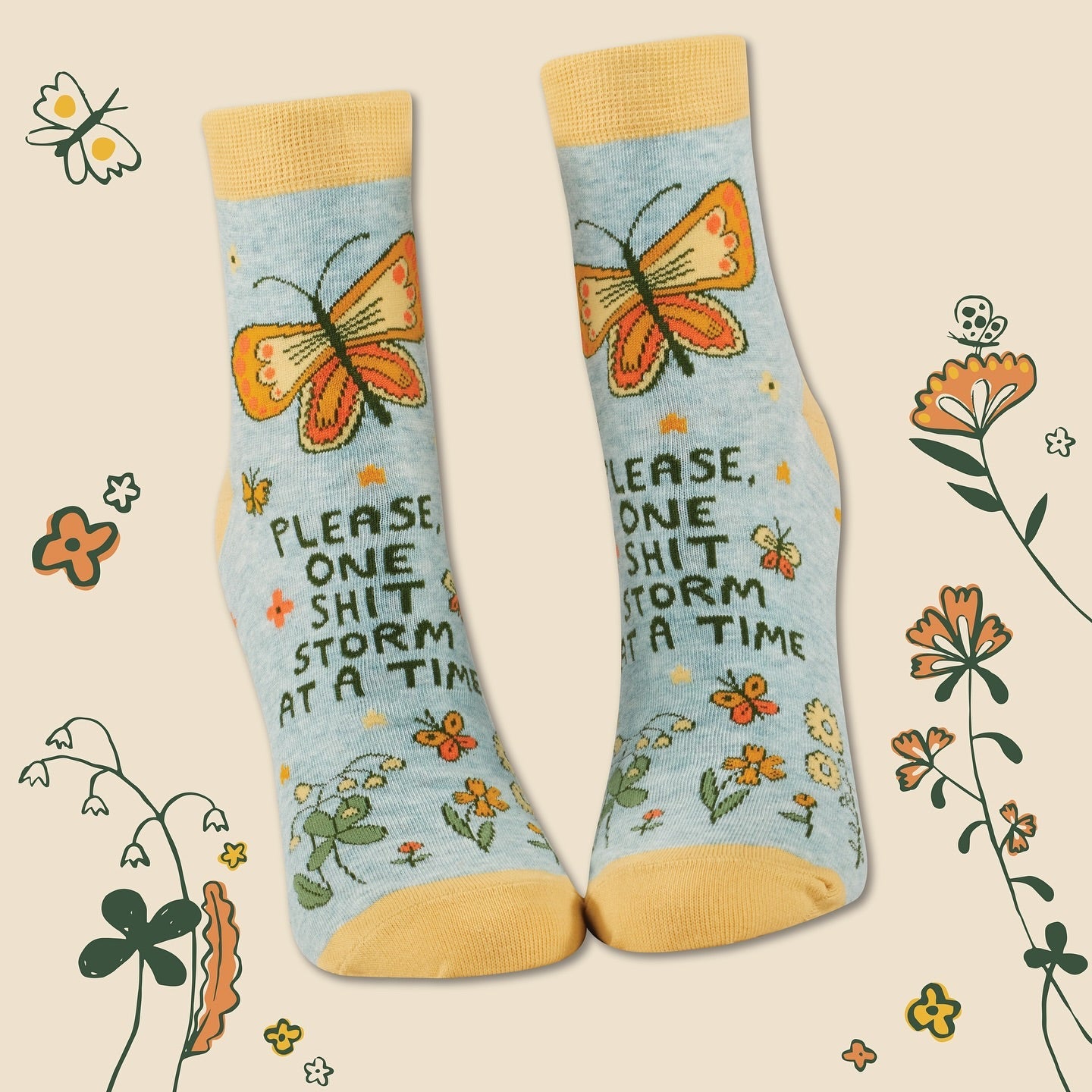Please One Shitstorm At A Time Women's Ankle Socks | BlueQ at GetBullish
