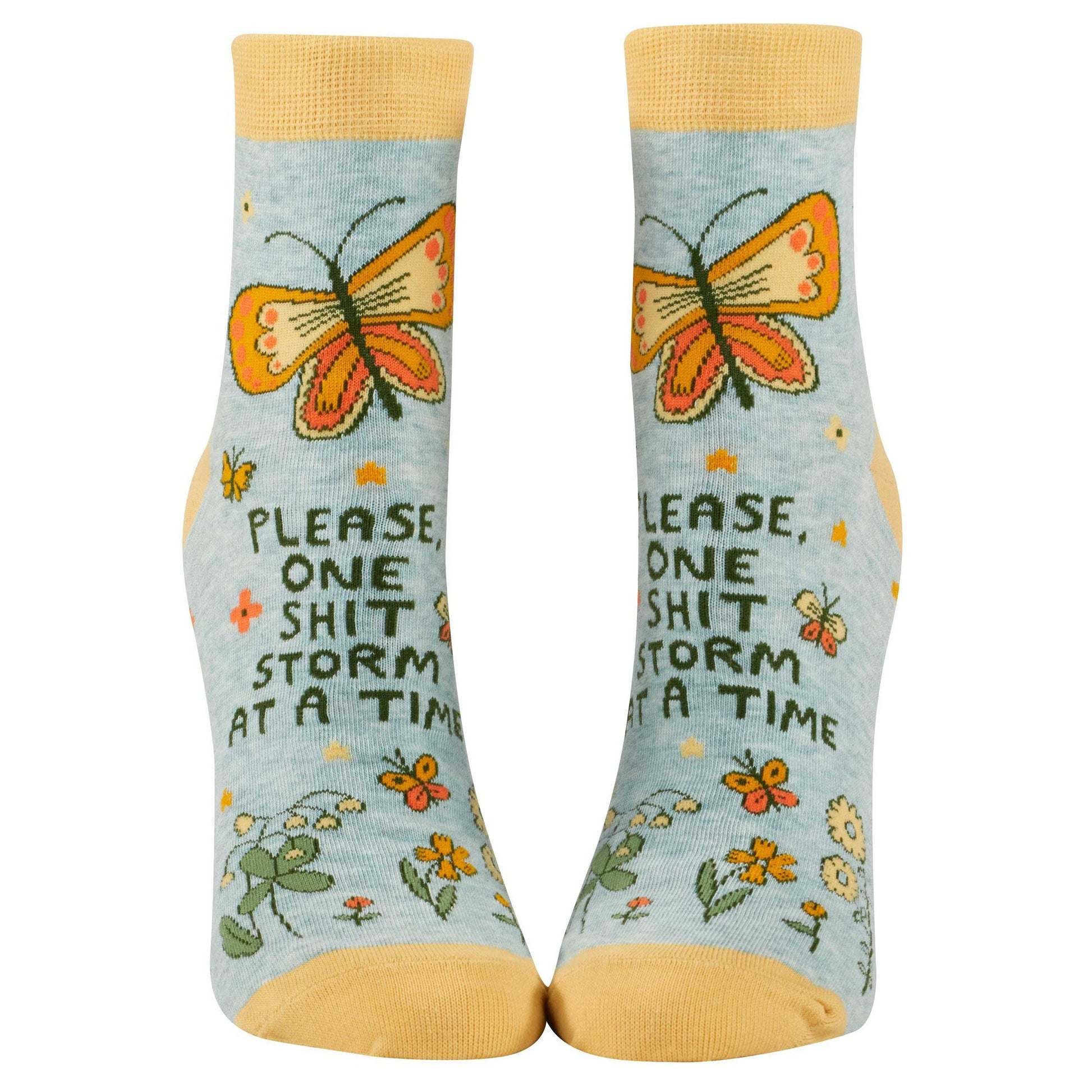 Please One Shitstorm At A Time Women's Ankle Socks | BlueQ at GetBullish