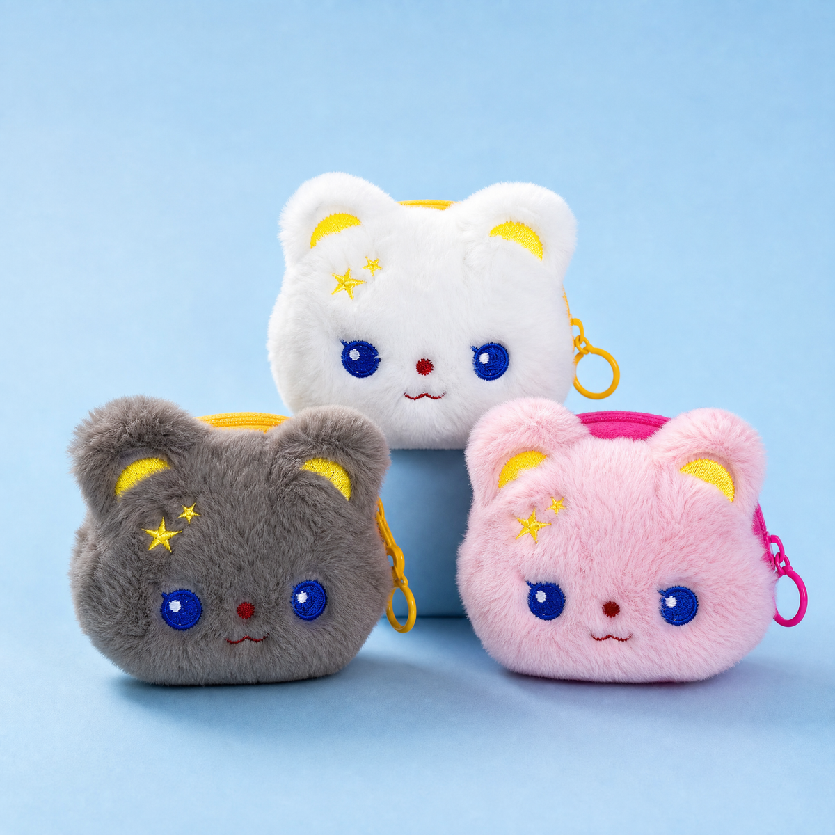 Plush Bear Coin Purse Keychain | Kawaii Bag Charm-Crover-The Bullish Store