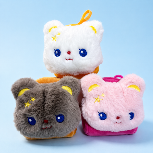 Plush Bear Coin Purse Keychain | Kawaii Bag Charm-Crover-The Bullish Store