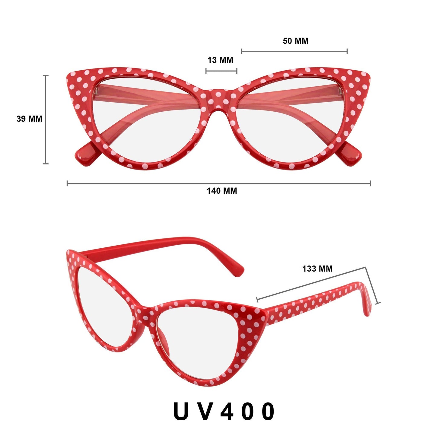 Polka Dot Super Cat Eye Glasses | Vintage Inspired Fashion Eyewear