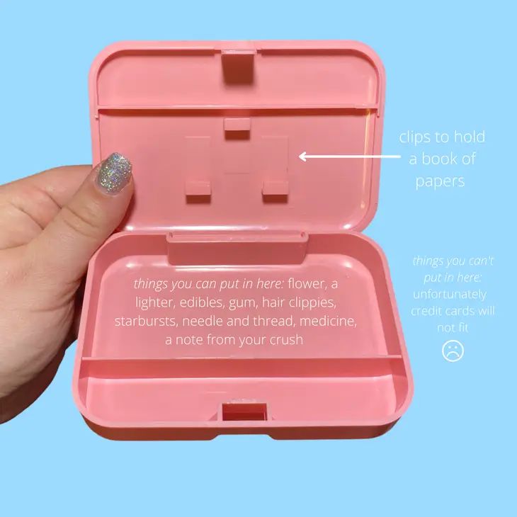 Polly Pothead Stash Box in Pink | '80s Funny Retro 4x3x1 Trinket Case