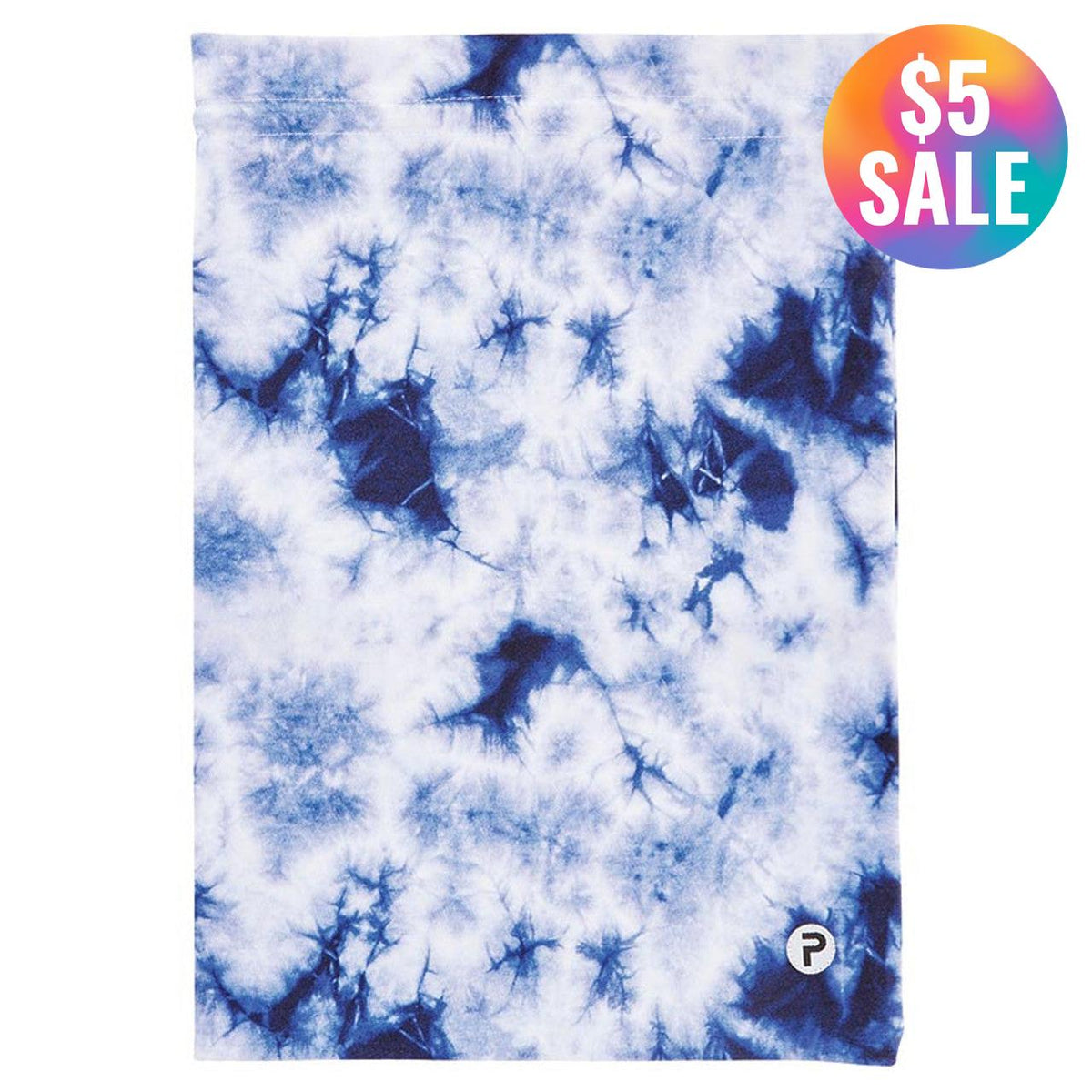 Pom Sack Shoe Bag in Indigo Tie Dye | Carry Around Drawstring Shoe Pouch | 10.4" x 14.5"