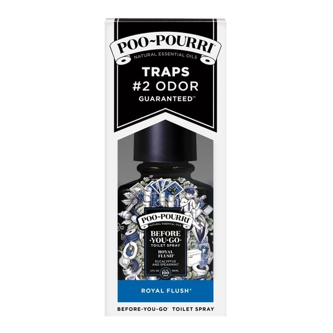 Poo~Pourri Royal Flush Toilet Spray in Eucalyptus + Spearmint Scent | 2 oz. Mini Bathroom Air Freshener Deodorizer