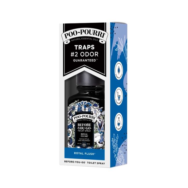 Poo~Pourri Royal Flush Toilet Spray in Eucalyptus + Spearmint Scent | 2 oz. Mini Bathroom Air Freshener Deodorizer