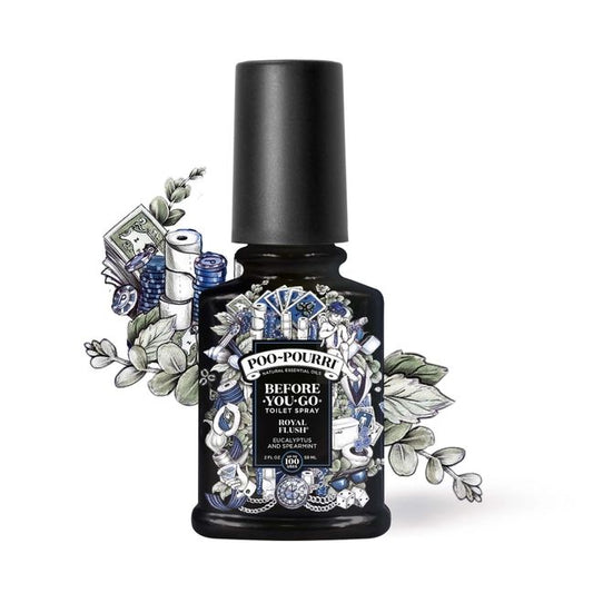 Poo~Pourri Royal Flush Toilet Spray in Eucalyptus + Spearmint Scent | 2 oz. Mini Bathroom Air Freshener Deodorizer