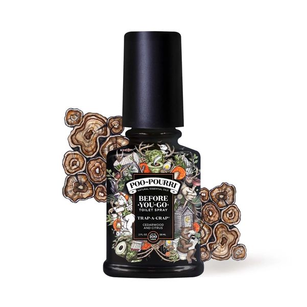 Poo~Pourri Trap-A-Crap Toilet Spray in Cedarwood + Citrus Scent | 2 oz. Mini Bathroom Air Freshener Deodorizer