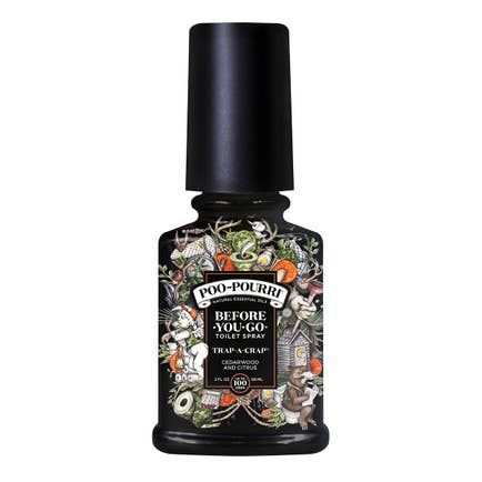 Poo~Pourri Trap-A-Crap Toilet Spray in Cedarwood + Citrus Scent | 2 oz. Mini Bathroom Air Freshener Deodorizer