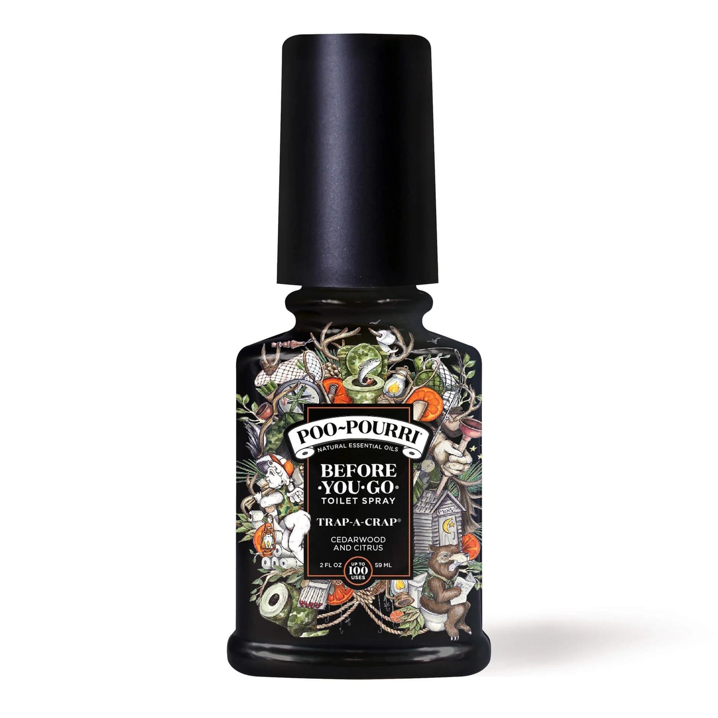 Poo~Pourri Trap-A-Crap Toilet Spray in Cedarwood + Citrus Scent | 2 oz. Mini Bathroom Air Freshener Deodorizer