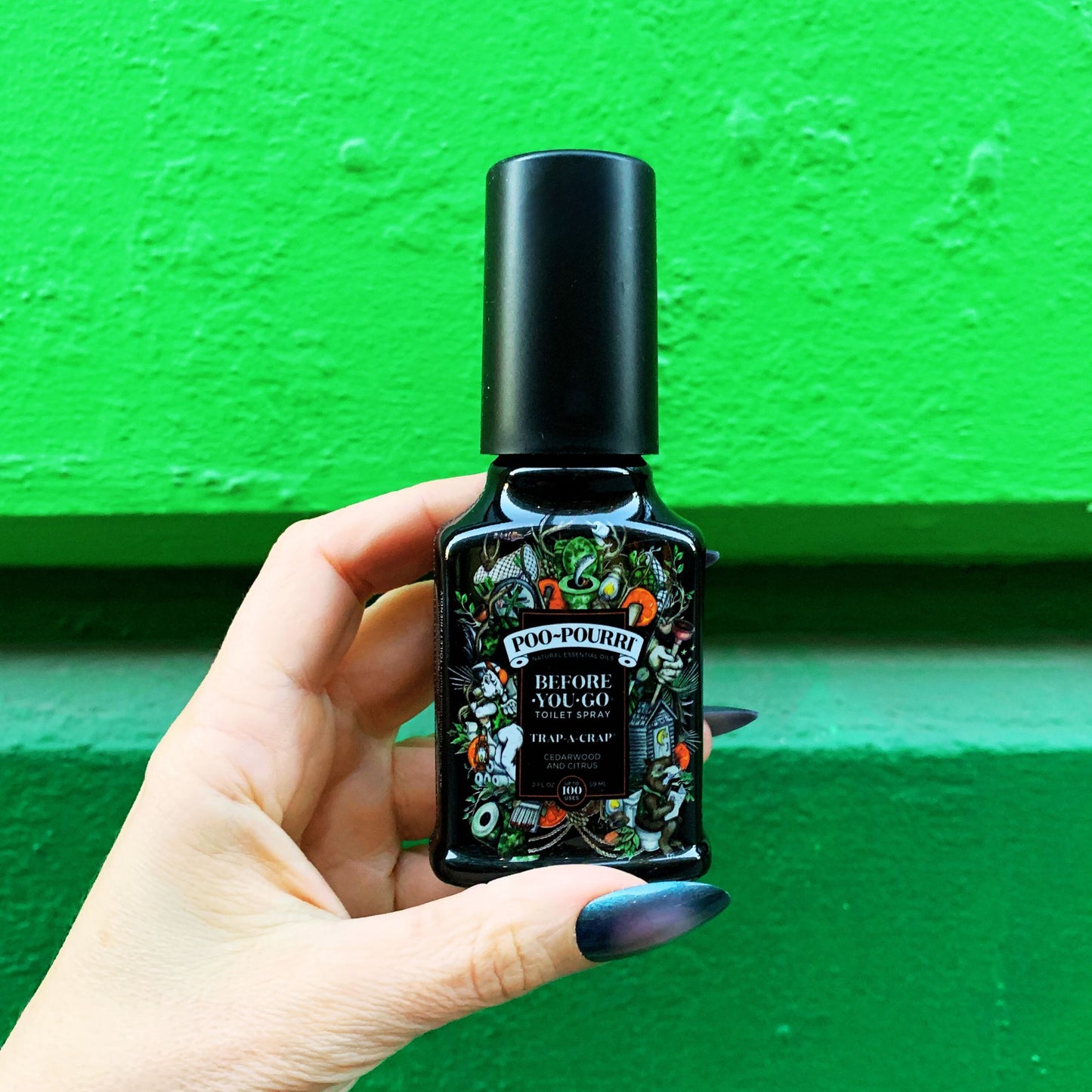 Poo~Pourri Trap-A-Crap Toilet Spray in Cedarwood + Citrus Scent | 2 oz. Mini Bathroom Air Freshener Deodorizer