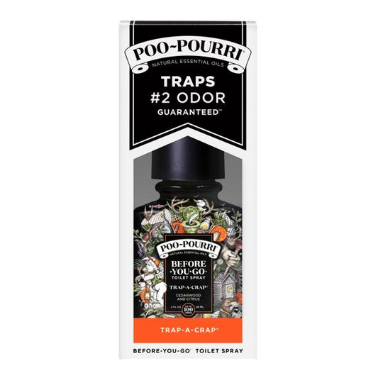 Poo~Pourri Trap-A-Crap Toilet Spray in Cedarwood + Citrus Scent | 2 oz. Mini Bathroom Air Freshener Deodorizer