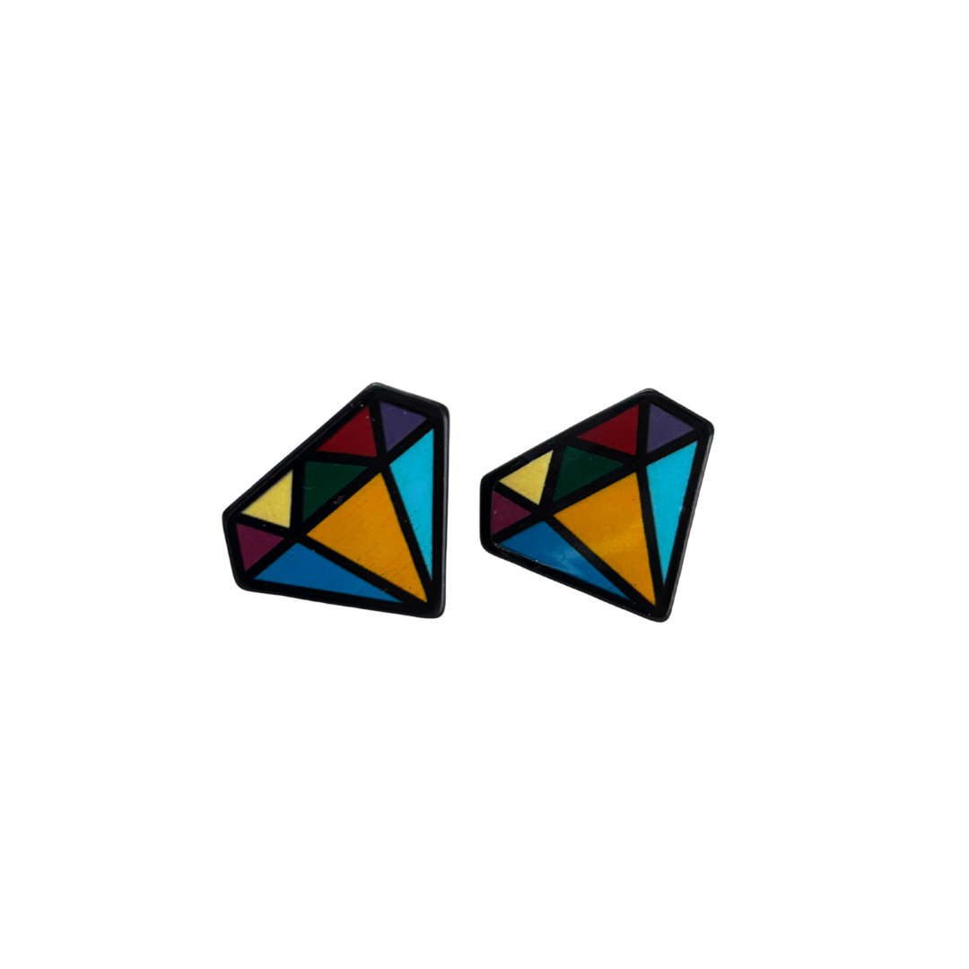 Pop Art High Gloss Statement Stud Earrings | 10 Designs to Choose From