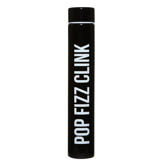 Pop Fizz Clink Flask Bottle in Black | Double Wall Insulated Stainless Steel Tumbler | 8oz