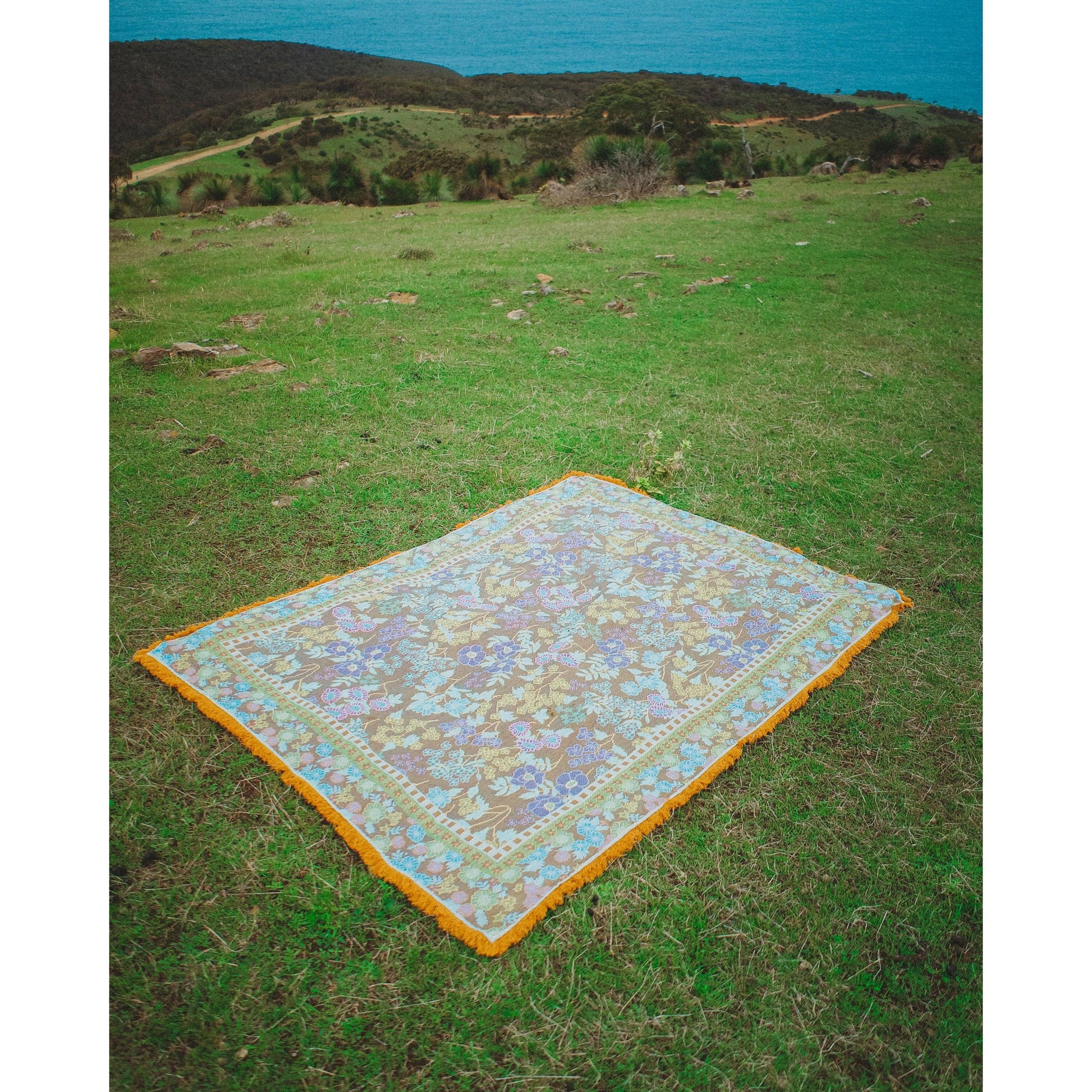 Poppy Throw Blanket or Beach Blanket | Extra Large 63" x 79" Woven Snuggle Blanket, Picnic Mat