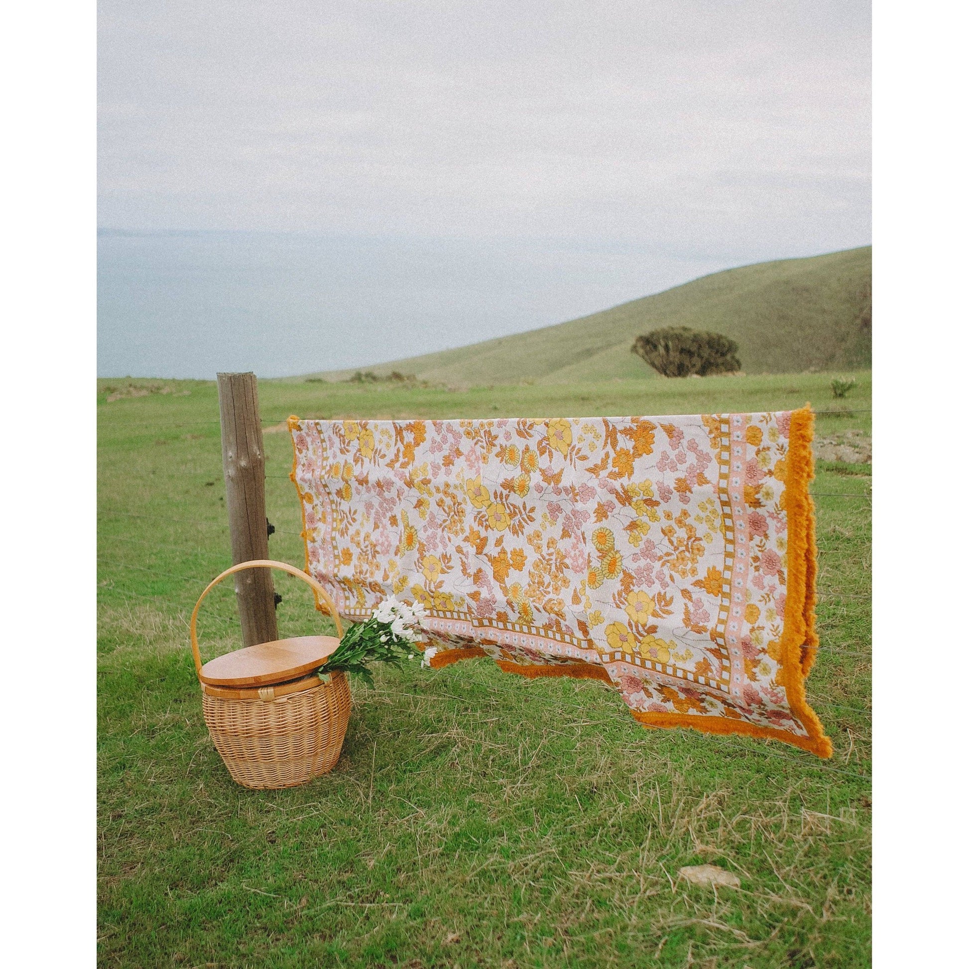 Poppy Throw Blanket or Beach Blanket | Extra Large 63" x 79" Woven Snuggle Blanket, Picnic Mat