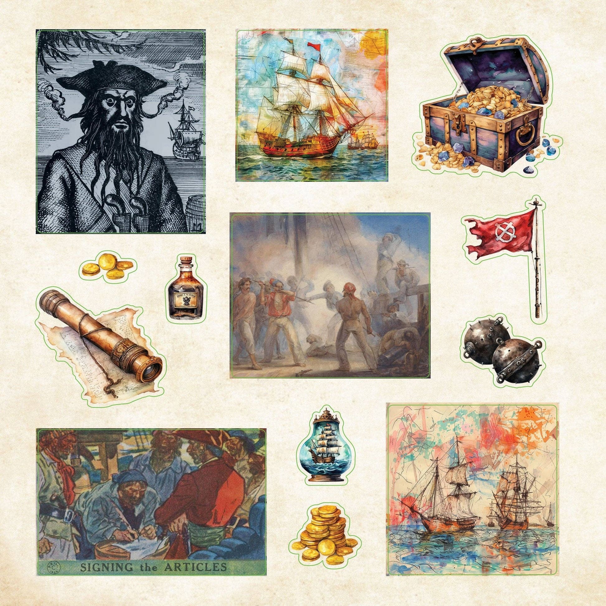 Poseidon's Kingdom Sticker Book | 50 Pages Astonishing Oceanic Decals Collection | 6.5''