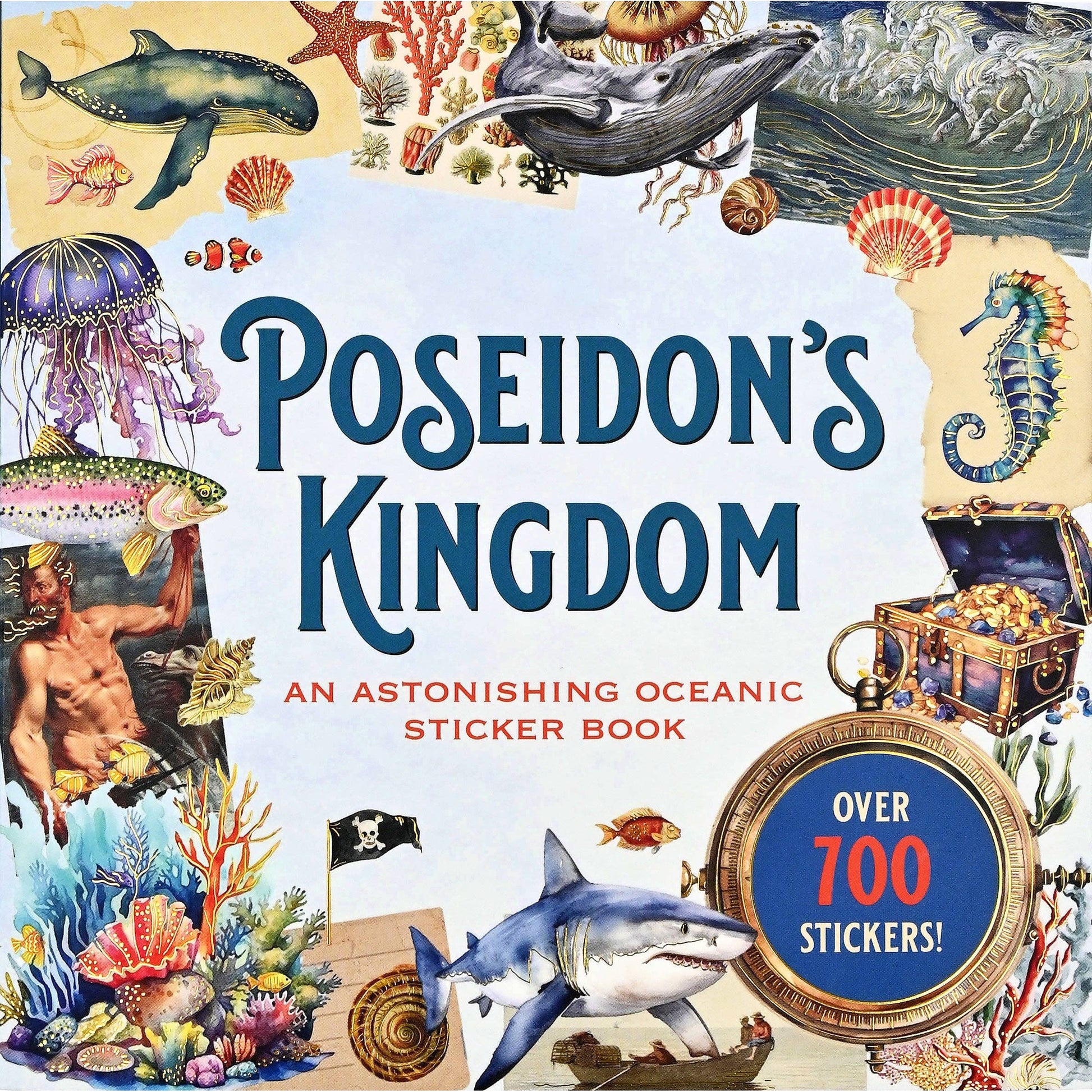 Poseidon's Kingdom Sticker Book | 50 Pages Astonishing Oceanic Decals Collection | 6.5''