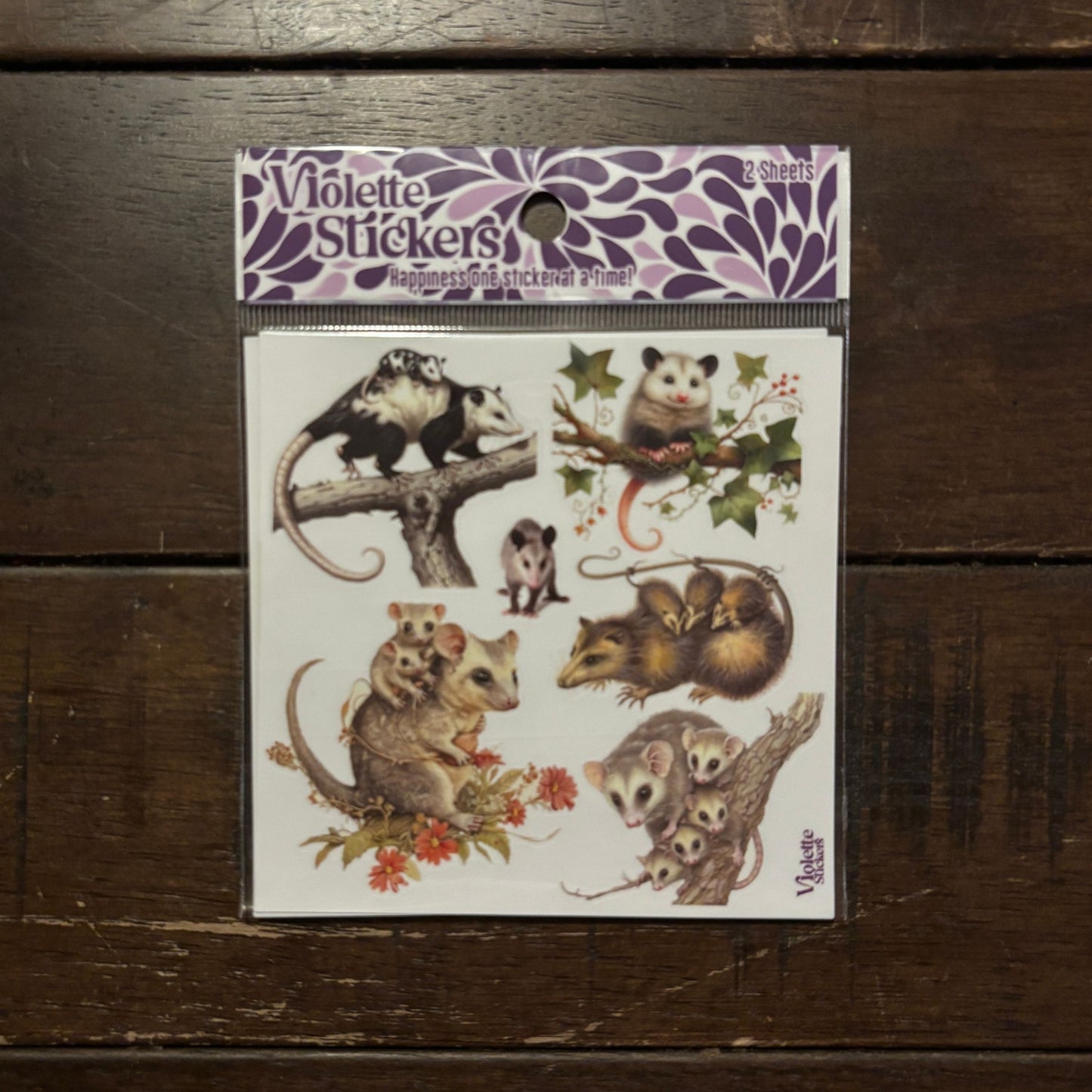 Possum Stickers | 4" x 4" | 2 Sheets