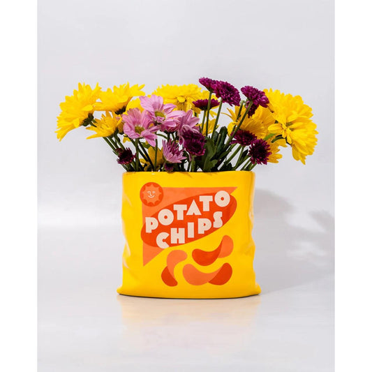 Potato Chips Ceramic Vase | Fun Snack-Inspired Table & Shelf Decor